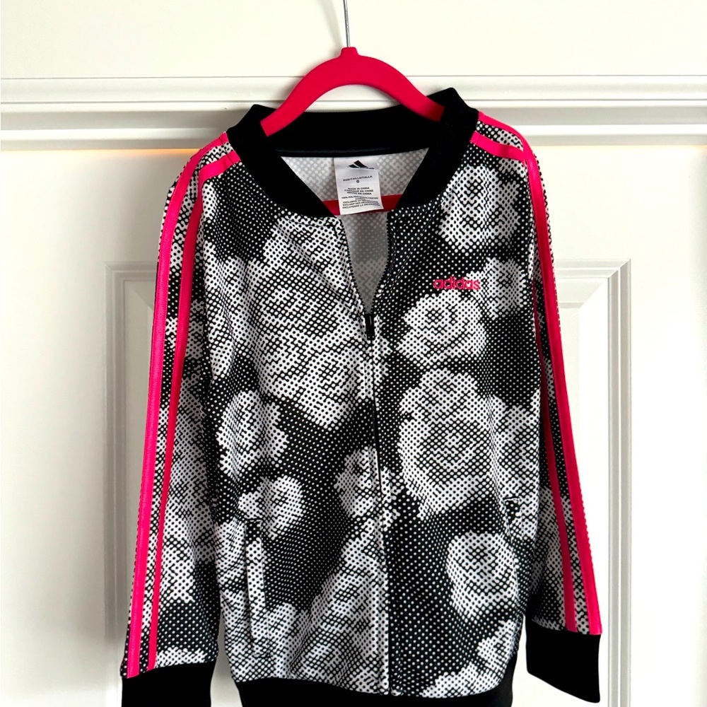 Adidas Girls Floral Tracksuit, size 6